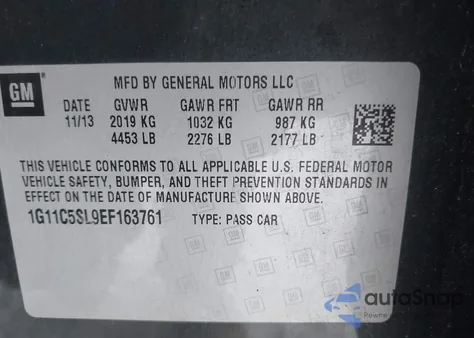 2014 Chevrolet Malibu 1Lt z USA, uszkodzony, nr VIN 1G11C5SL9EF163761